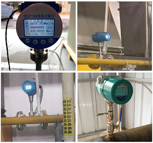 煙氣熱式氣體質(zhì)量流量計(jì)現(xiàn)場(chǎng)安裝使用圖